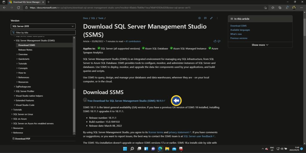 SQL Server Download SSMS