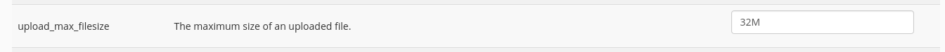  cPanel PHP max upload size