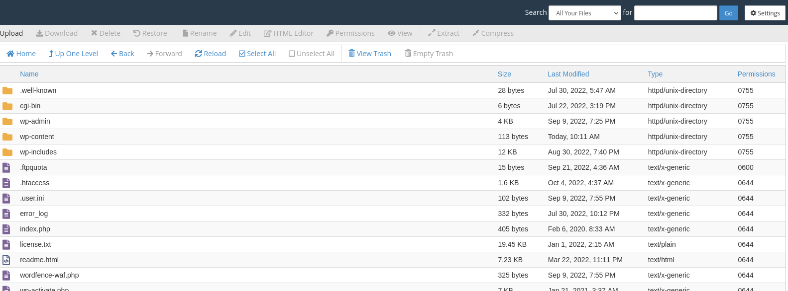 cPanel File Manager