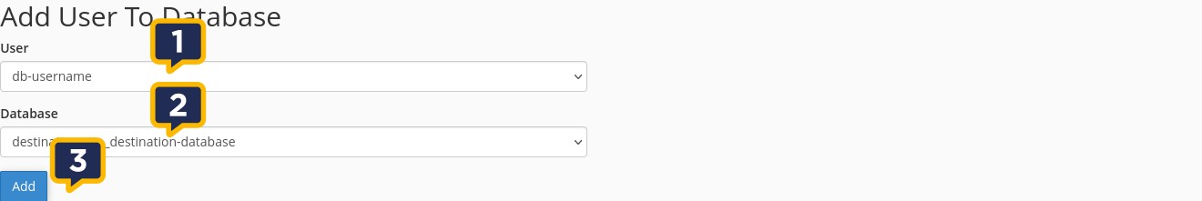 Website Migration | cPanel - Add User DB