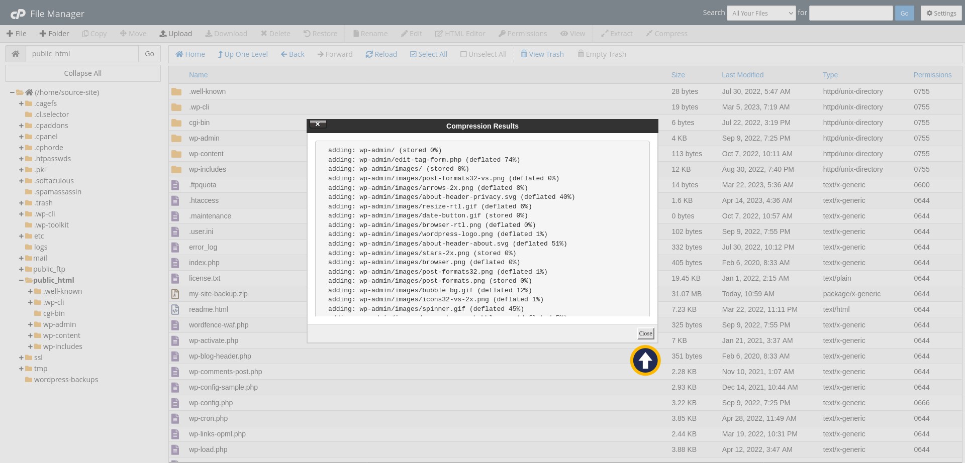 Website Migration | cPanel - Compress Done